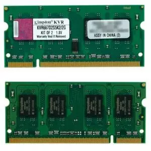 Модуль памяти для ноутбука SODIMM DDR2 2GB (2x1GB) 667 MHz Kingston (KVR667D2S5K2/2G)