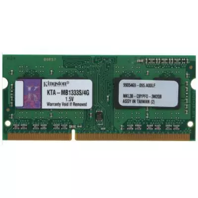 Модуль памяти для ноутбука SODIMM DDR3 4GB 1333 MHz Kingston (KTA-MB1333S/4G)