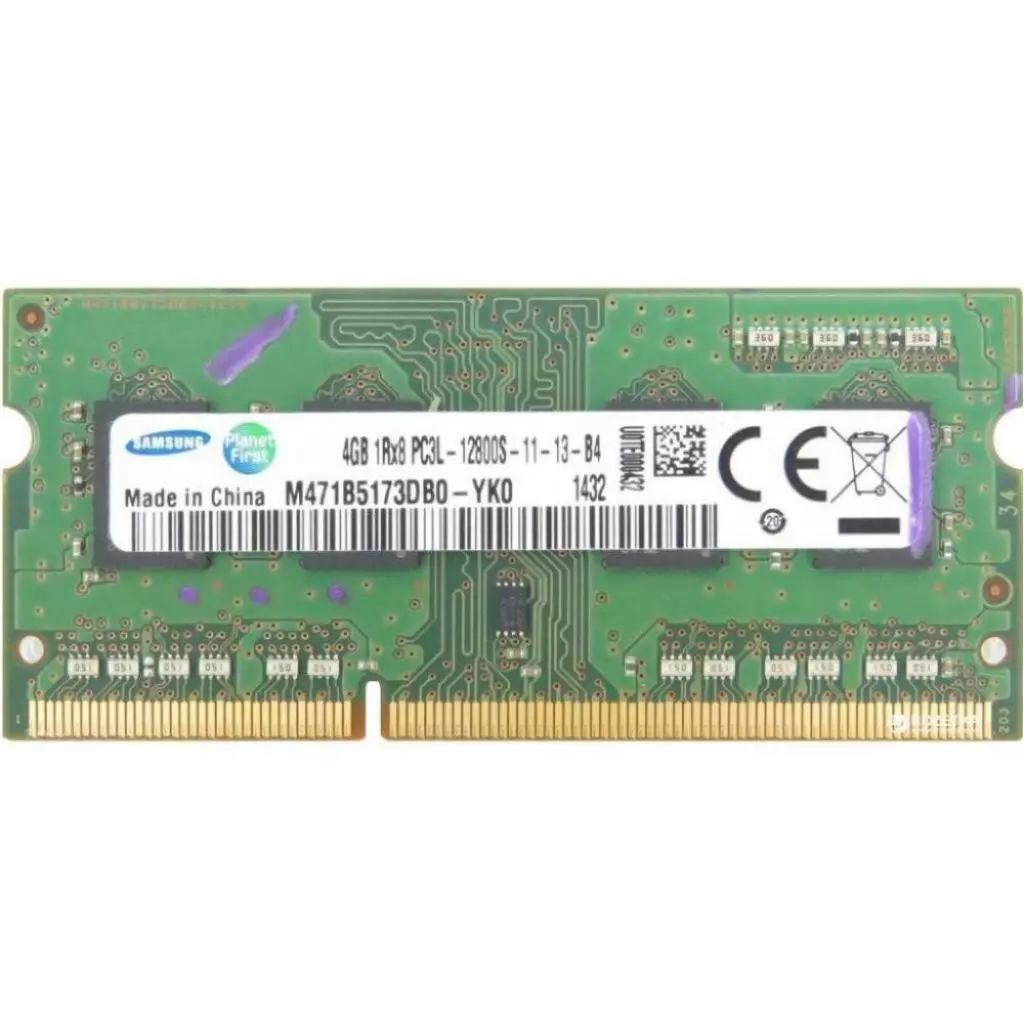 Модуль памяти для ноутбука SoDIMM DDR3 4GB 1600MHz Samsung (M471B5173DB0-YK0 1605)