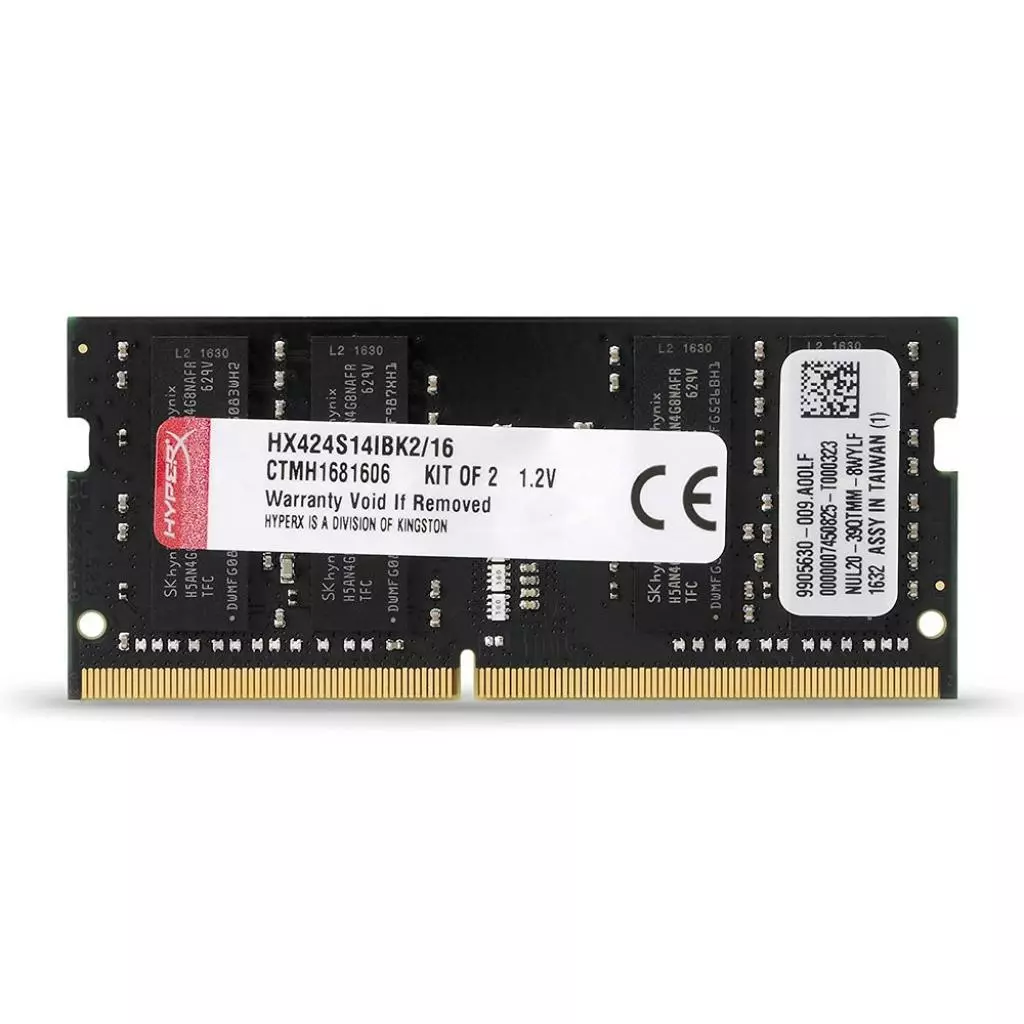 Модуль памяти для ноутбука SoDIMM DDR4 16GB (2x8GB) 2400 MHz HyperX Kingston Fury (ex.HyperX) (HX424S14IBK2/16) - 2 Модуль памяти для ноутбука SoDIMM DDR4 16GB (2x8GB) 2400 MHz HyperX Kingston Fury (ex.HyperX) (HX424S14IBK2/16) - 2