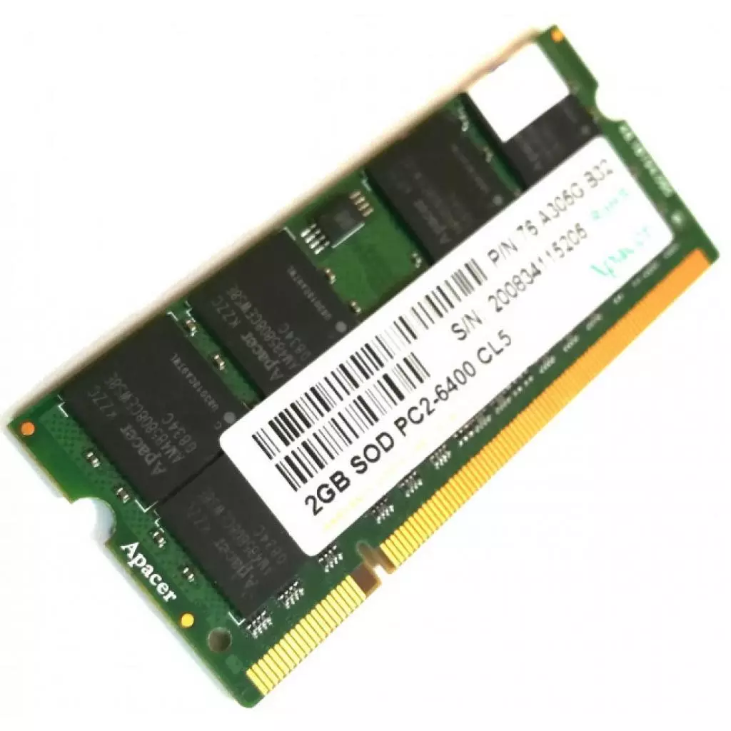 Модуль памяти для ноутбука SoDIMM DDR2 2GB 800 MHz Apacer (76.A305G.B32) - 1 Модуль памяти для ноутбука SoDIMM DDR2 2GB 800 MHz Apacer (76.A305G.B32) - 1