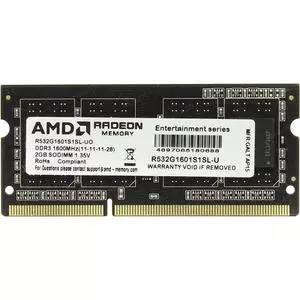 Модуль памяти для ноутбука SoDIMM DDR3L 2GB 1600 MHz AMD (R532G1601S1SL-U)
