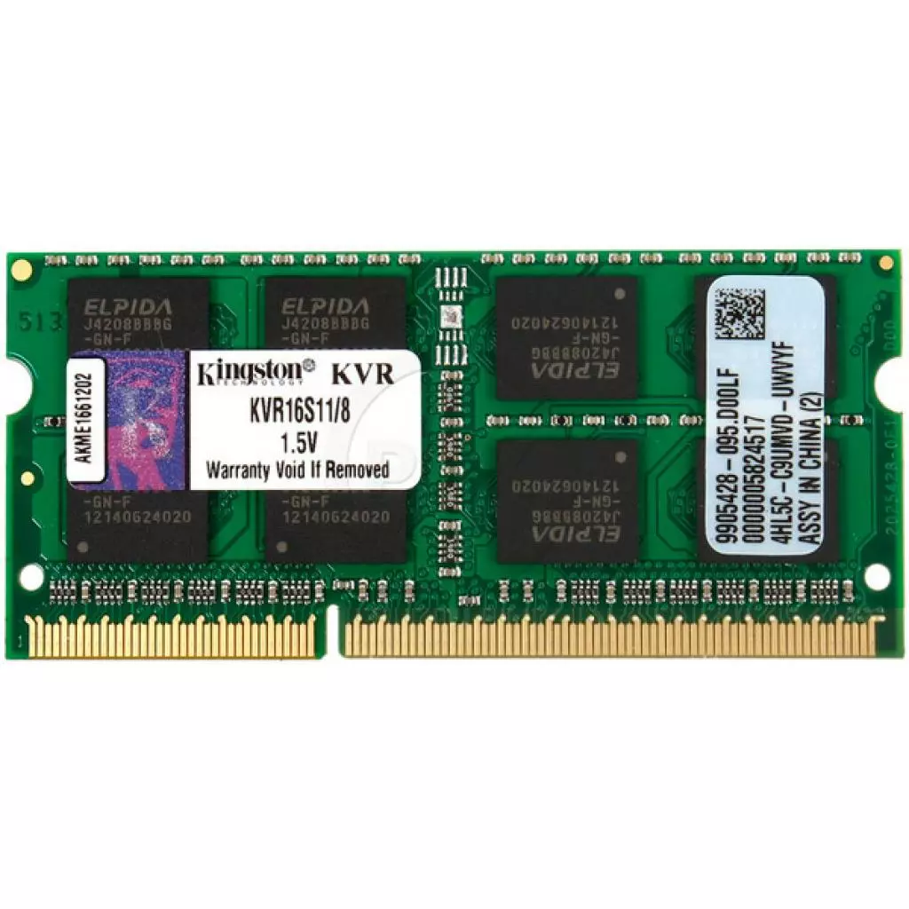 Модуль памяти для ноутбука SoDIMM DDR3 8GB 1600 MHz Kingston (KVR16S11/8_OEM)