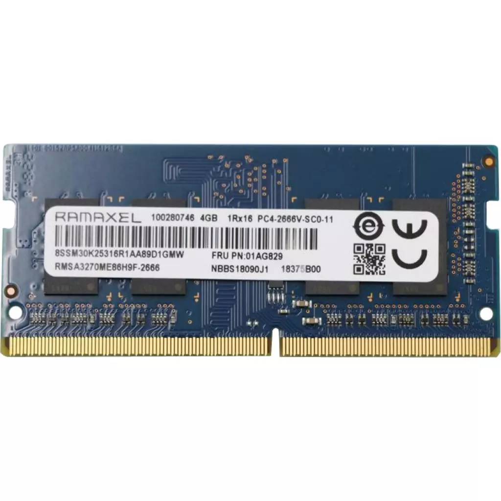 Модуль памяти для ноутбука SoDIMM DDR4 4GB 2666 MHz Ramaxel (01AG829)