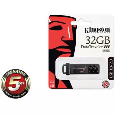USB флеш накопитель Kingston 32Gb DataTraveler DT111 Black (DT111/32GB) - 2 USB флеш накопитель Kingston 32Gb DataTraveler DT111 Black (DT111/32GB) - 2
