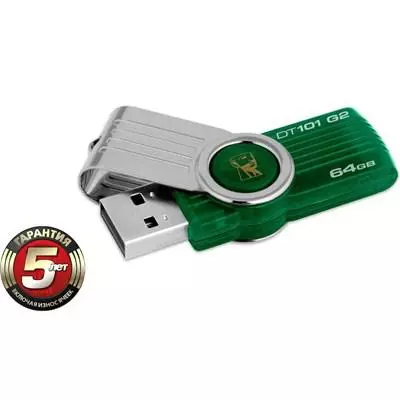 USB флеш накопитель Kingston 64Gb DataTraveler 101 G2 (DT101G2/64GB) - 1 USB флеш накопитель Kingston 64Gb DataTraveler 101 G2 (DT101G2/64GB) - 1