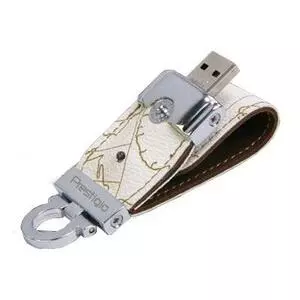 USB флеш накопитель Prestigio 16Gb Leather Flash White (PLDF16MPWHA)