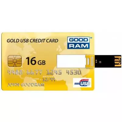 USB флеш накопитель Goodram 16Gb GOLD CREDIT CARD (PD16GH2GRCCPR9)