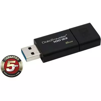 USB флеш накопитель Kingston 8Gb DataTraveler 100 Generation 3 USB3.0 (DT100G3/8GB) - 1
