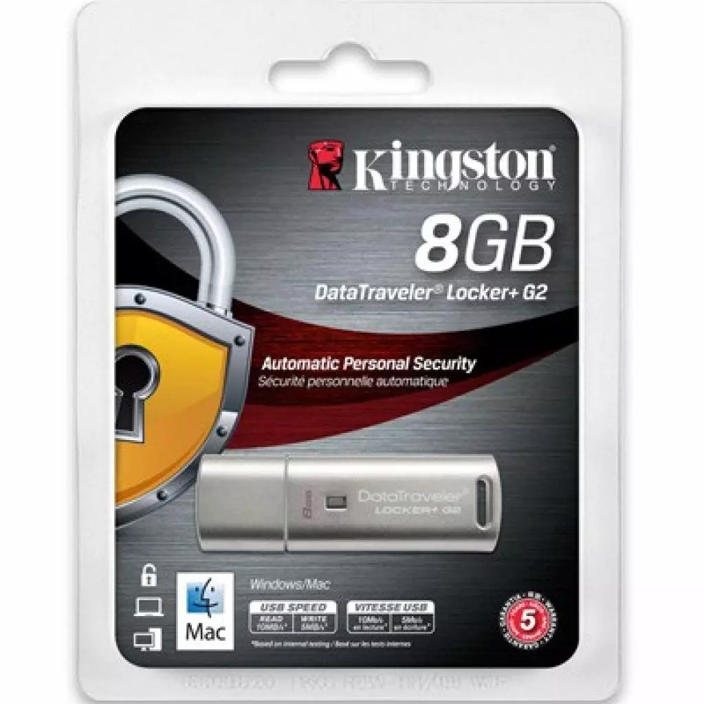 USB флеш накопитель Kingston 8Gb DataTraveler Locker+ G2 (DTLPG2/8GB) - 2 USB флеш накопитель Kingston 8Gb DataTraveler Locker+ G2 (DTLPG2/8GB) - 2