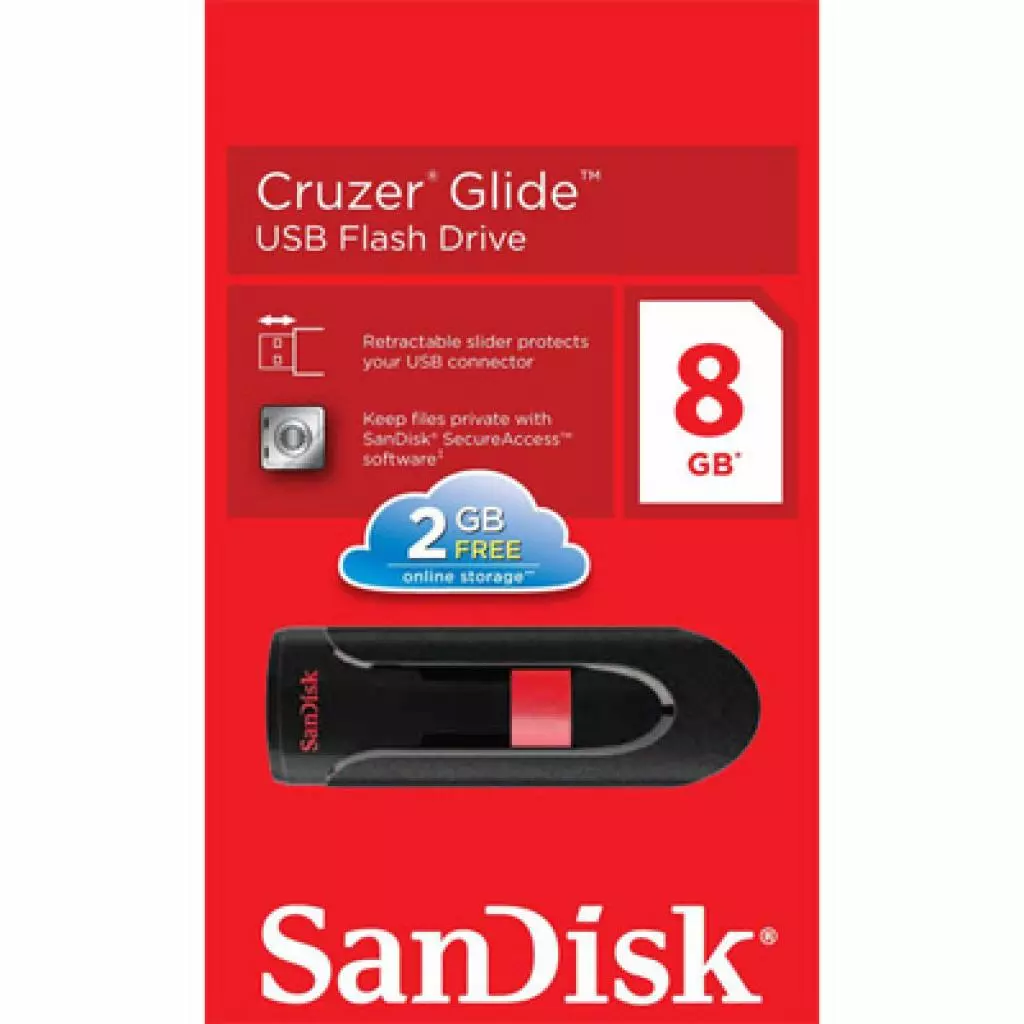 USB флеш накопитель SanDisk 8Gb Cruzer Glide (SDCZ60-008G-B35) - 2 USB флеш накопитель SanDisk 8Gb Cruzer Glide (SDCZ60-008G-B35) - 2