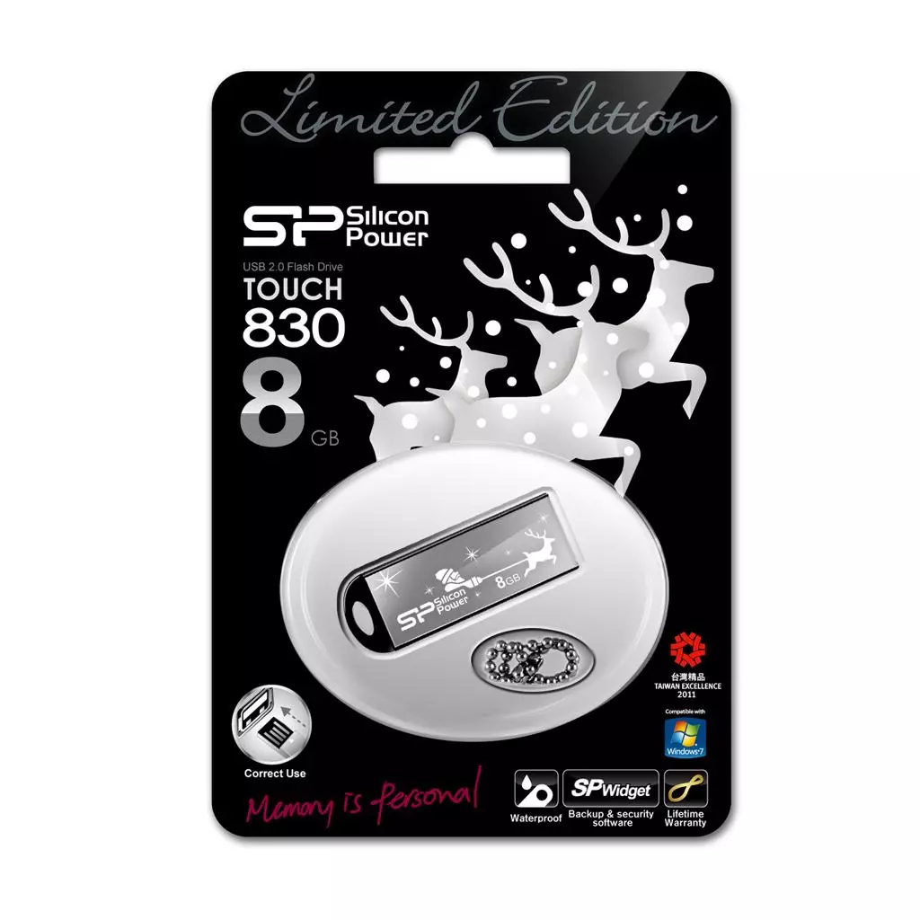 USB флеш накопитель Silicon Power 8Gb Touch 830 black santa edition (SP008GBUF2830V1K-LE) - 2 USB флеш накопитель Silicon Power 8Gb Touch 830 black santa edition (SP008GBUF2830V1K-LE) - 2