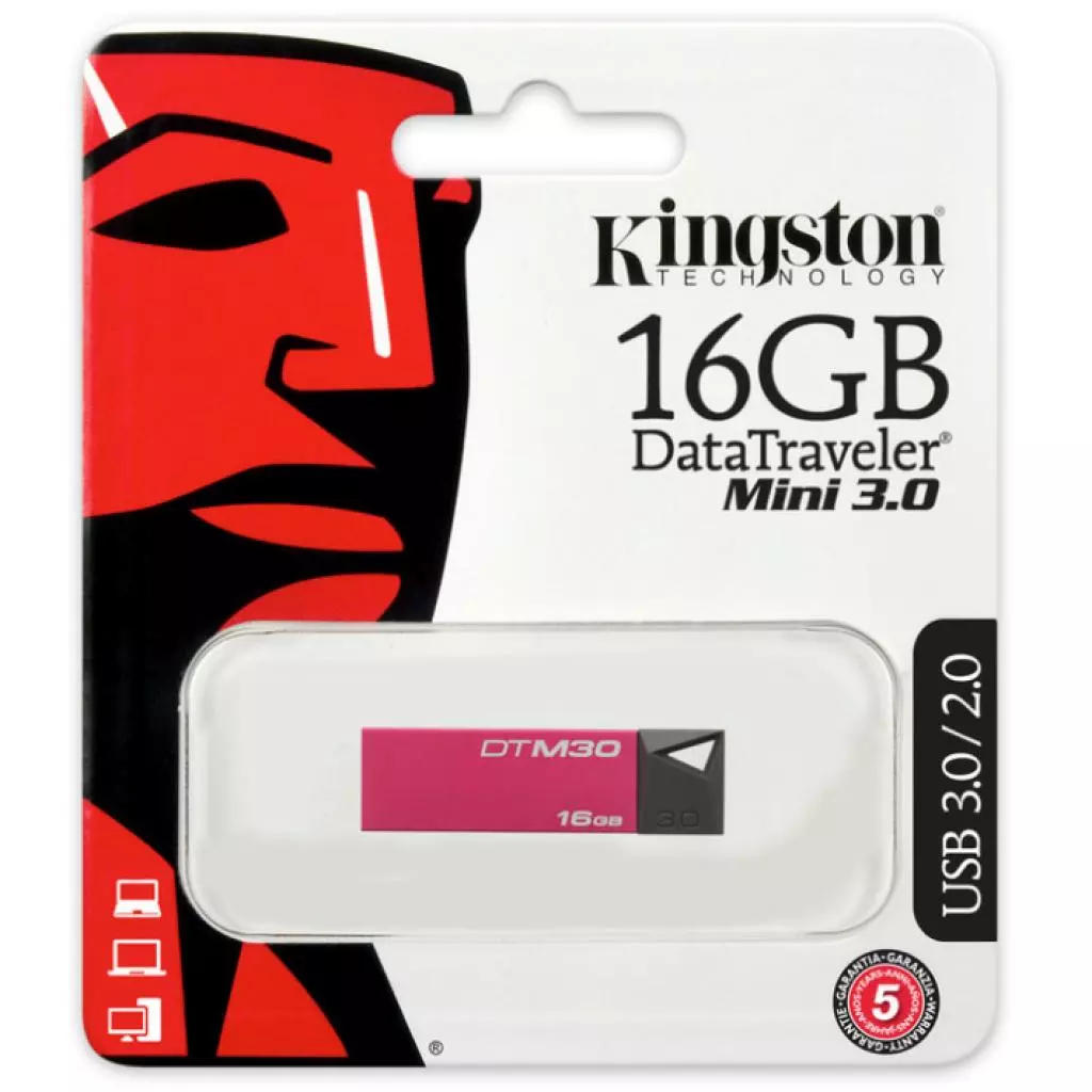 USB флеш накопитель Kingston 16Gb DataTraveler Mini 3.0 (DTM30/16GB) - 2 USB флеш накопитель Kingston 16Gb DataTraveler Mini 3.0 (DTM30/16GB) - 2