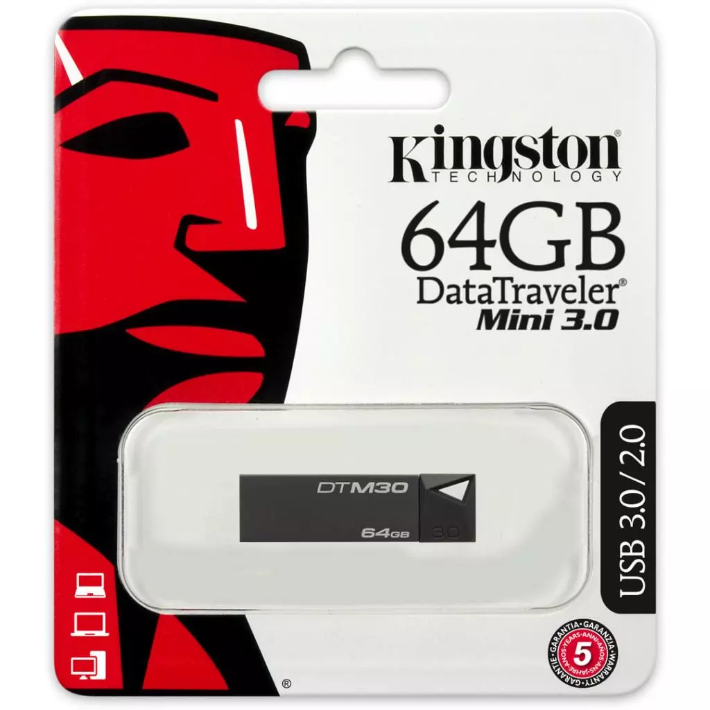 USB флеш накопитель Kingston 64Gb DataTraveler Mini 3.0 (DTM30/64GB) - 2