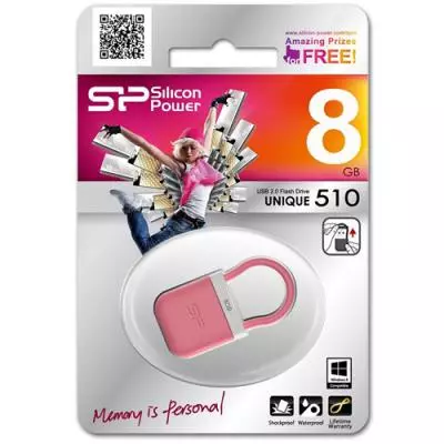 USB флеш накопитель Silicon Power 8Gb Unique 510 pink (SP008GBUF2510V1P) - 3