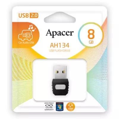 USB флеш накопитель Apacer 8GB AH134 Black RP USB2.0 (AP8GAH134B-1) - 7