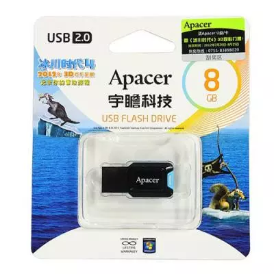 USB флеш накопитель Apacer 8GB AH132 Blue RP USB2.0 (AP8GAH132B-1) - 4