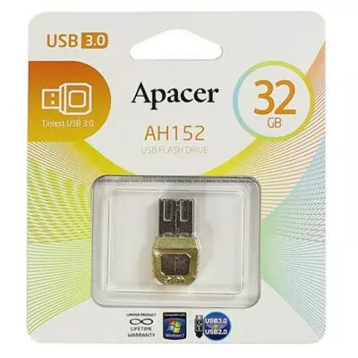 USB флеш накопитель Apacer 32GB AH152 Golden RP USB3.0 (AP32GAH152C-1) - 6
