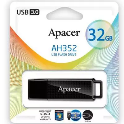 USB флеш накопитель Apacer 32GB AH352 Black RP USB3.0 (AP32GAH352B-1) - 5 USB флеш накопитель Apacer 32GB AH352 Black RP USB3.0 (AP32GAH352B-1) - 5