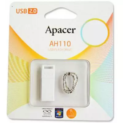 USB флеш накопитель Apacer 16GB AH110 White RP USB2.0 (AP16GAH110W-1) - 2
