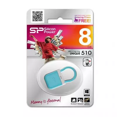 USB флеш накопитель Silicon Power 8Gb Unique 510 blue (SP008GBUF2510V1B) - 3