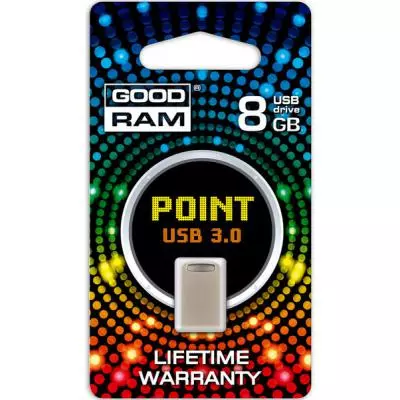 USB флеш накопитель Goodram 8GB USB 3.0 Point Silver (PD8GH3GRPOSR10) - 1 USB флеш накопитель Goodram 8GB USB 3.0 Point Silver (PD8GH3GRPOSR10) - 1