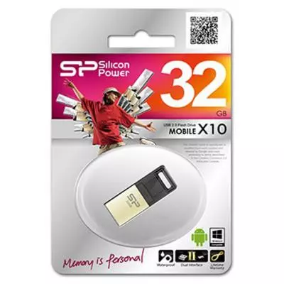 USB флеш накопитель Silicon Power 32Gb Mobile X10 , OTG, Champague (SP032GBUF2X10V1C) - 3