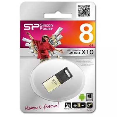USB флеш накопитель Silicon Power 8Gb Mobile X10 , OTG, Champague (SP008GBUF2X10V1C) - 3