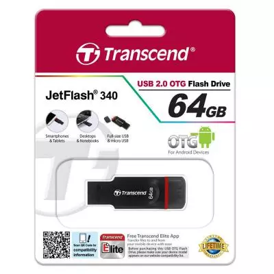 USB флеш накопитель Transcend JetFlash 340 USB2.0 On-The-Go (TS64GJF340) - 6