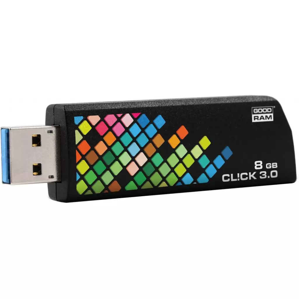 USB флеш накопитель Goodram 8GB CL!CK Black USB 3.0 (PD8GH3GRCLKR9) - 2