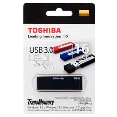 USB флеш накопитель Toshiba 16GB DAICHI Black USB 3.0 (THNV16DAIBLK(6) - 1 USB флеш накопитель Toshiba 16GB DAICHI Black USB 3.0 (THNV16DAIBLK(6) - 1