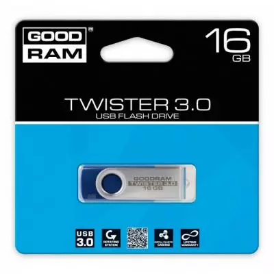 USB флеш накопитель Goodram 16GB GOODDRIVE TWISTER USB 3.0 (PD16GH3GRTSBR9) - 2
