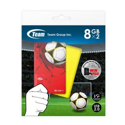 USB флеш накопитель Team 16GB (2x8GB) T141 Football Cards Red & Yellow USB 2 (TT1418GZ13) - 1 USB флеш накопитель Team 16GB (2x8GB) T141 Football Cards Red & Yellow USB 2 (TT1418GZ13) - 1