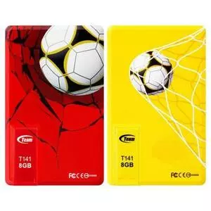 USB флеш накопитель Team 16GB (2x8GB) T141 Football Cards Red & Yellow USB 2 (TT1418GZ13)