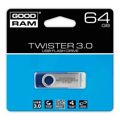 USB флеш накопитель Goodram 64GB TWISTER USB 3.0 (PD64GH3GRTSBR9) - 2 USB флеш накопитель Goodram 64GB TWISTER USB 3.0 (PD64GH3GRTSBR9) - 2