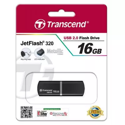 USB флеш накопитель Transcend 16GB JetFlash 320 USB 2.0 (TS16GJF320K) - 4