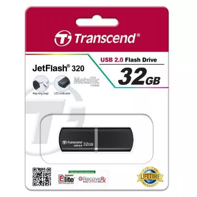 USB флеш накопитель Transcend 32GB JetFlash 320 USB 2.0 (TS32GJF320K) - 4