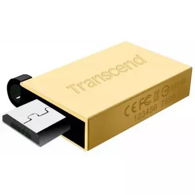USB флеш накопитель Transcend 8GB On-The-Go Gold USB 2.0 (TS8GJF380G) - 3