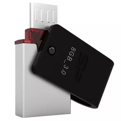 USB флеш накопитель Silicon Power 8GB Mobile X31 USB 3.0, OTG, Black (SP008GBUF3X31V1K) - 1