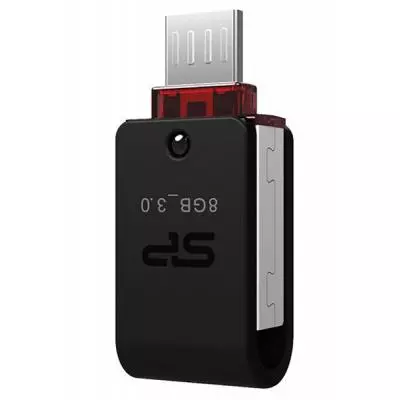 USB флеш накопитель Silicon Power 8GB Mobile X31 USB 3.0, OTG, Black (SP008GBUF3X31V1K) - 2