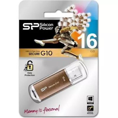 USB флеш накопитель Silicon Power 16GB Secure G10 USB 2.0 Bronze (SP016GBUF2G10V1Z) - 1