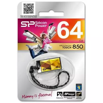 USB флеш накопитель Silicon Power 64GB Touch 850 Amber (SP064GBUF2850V1A) - 4