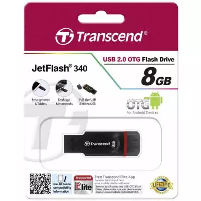 USB флеш накопитель Transcend 8GB JetFlash OTG 340 USB 2.0 (TS8GJF340) - 4