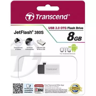 USB флеш накопитель Transcend 8GB JetFlash OTG 380 USB 2.0 (TS8GJF380S) - 4 USB флеш накопитель Transcend 8GB JetFlash OTG 380 USB 2.0 (TS8GJF380S) - 4