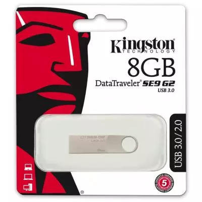 USB флеш накопитель Kingston 8GB DataTraveler SE9 G2 Metal Silver USB 3.0 (DTSE9G2/8GB) - 3 USB флеш накопитель Kingston 8GB DataTraveler SE9 G2 Metal Silver USB 3.0 (DTSE9G2/8GB) - 3