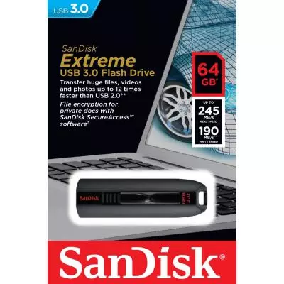 USB флеш накопитель SanDisk 64GB Extreme USB 3.0 (SDCZ80-064G-G46) - 4 USB флеш накопитель SanDisk 64GB Extreme USB 3.0 (SDCZ80-064G-G46) - 4