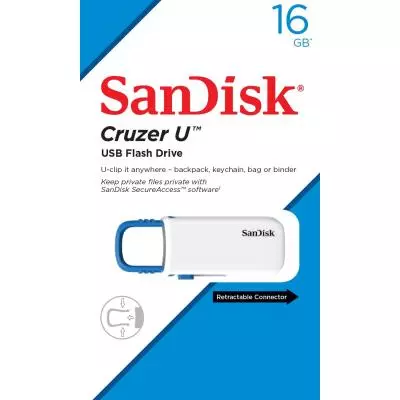 USB флеш накопитель SanDisk 16GB Cruzer U White/Blue USB 2.0 (SDCZ59-016G-B35WB) - 3 USB флеш накопитель SanDisk 16GB Cruzer U White/Blue USB 2.0 (SDCZ59-016G-B35WB) - 3