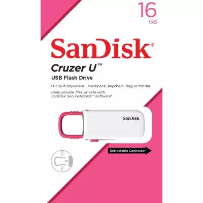 USB флеш накопитель SanDisk 16GB Cruzer U White/Pink USB 2.0 (SDCZ59-016G-B35WP) - 3