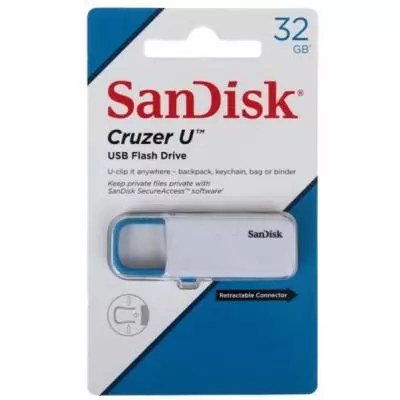 USB флеш накопитель SanDisk 32GB Cruzer U White/Blue USB 2.0 (SDCZ59-032G-B35WB) - 3 USB флеш накопитель SanDisk 32GB Cruzer U White/Blue USB 2.0 (SDCZ59-032G-B35WB) - 3
