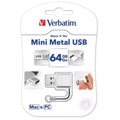 USB флеш накопитель Verbatim 64GB Mini Metal USB 3.0 (49841) - 4 USB флеш накопитель Verbatim 64GB Mini Metal USB 3.0 (49841) - 4